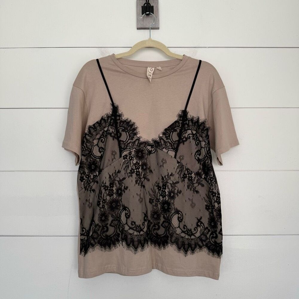 Anthropologie Dolan Women’s Extra Small Lace Bustier Short Sleeve Top